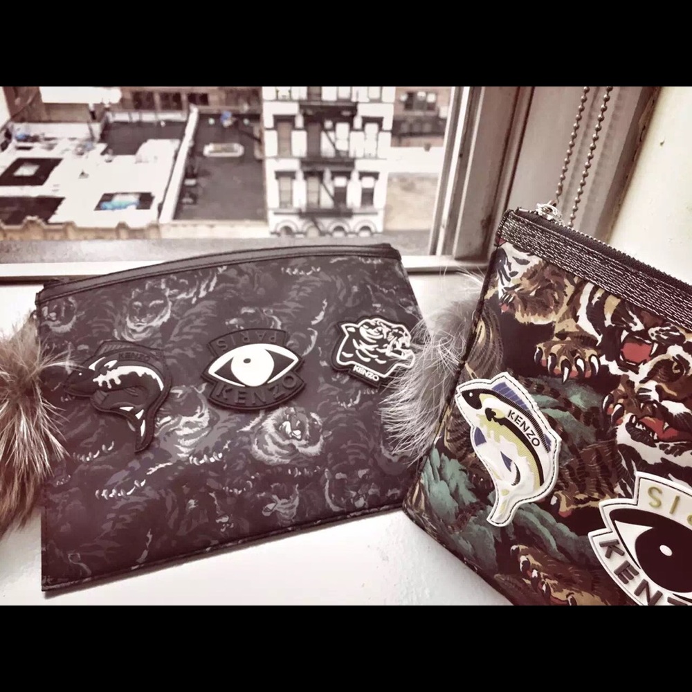 Tiger printed Kenzo clutch